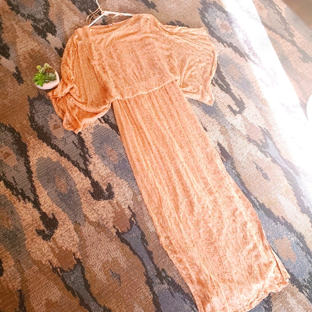 NWOT blush beaded dress